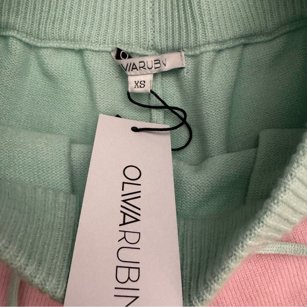 Olivia Rubin Tilda Pastel Rainbow Stripe Knit Jogger Pants XS NWT - Picture 5 of 7